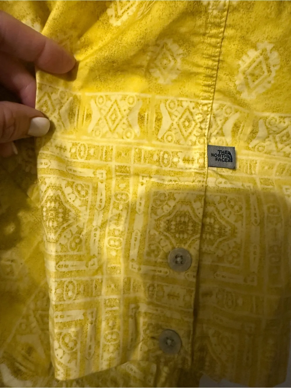 The North Face A5 Series Tribal Print Button Down Shirt XL Hiking Camp Travel